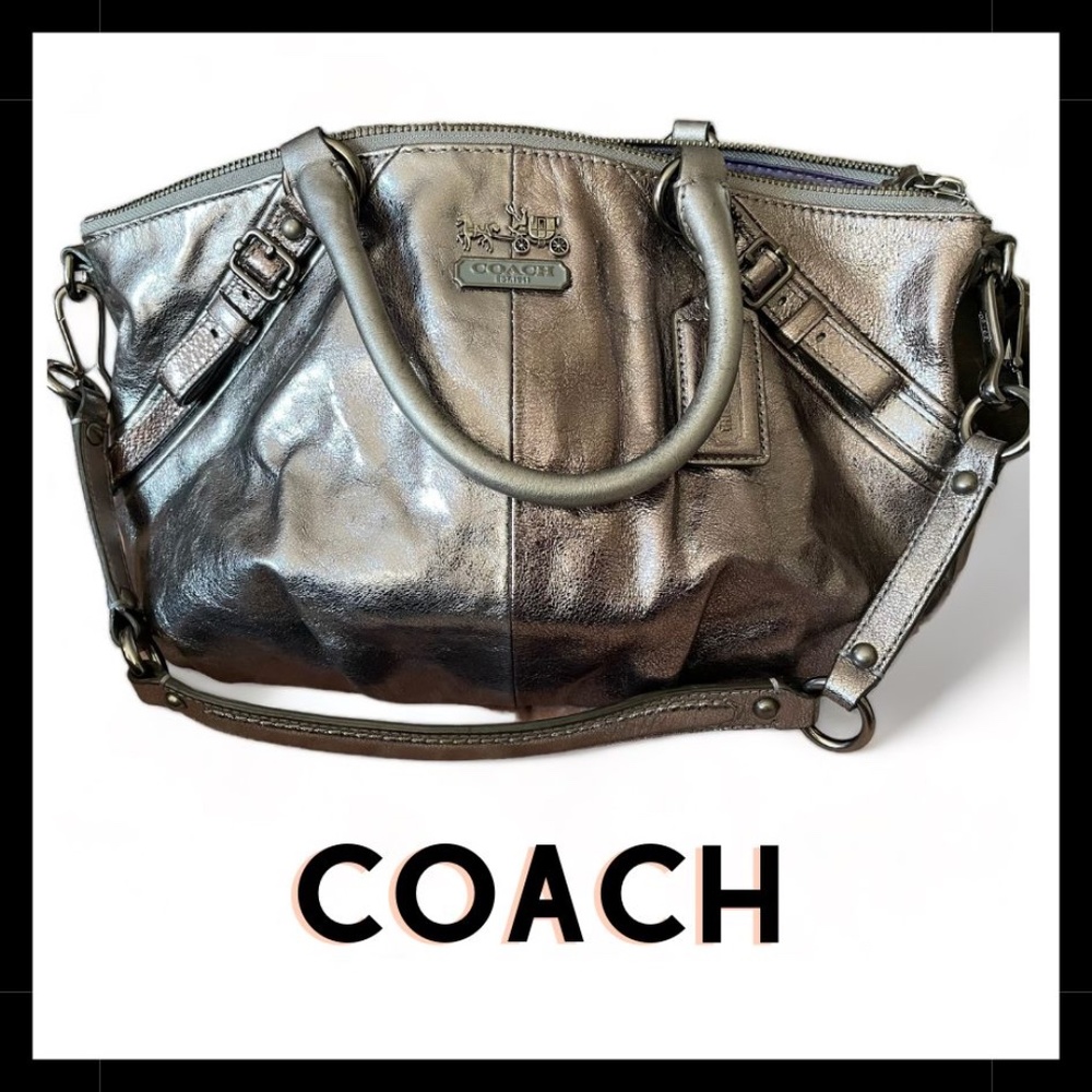 COACH Silver Metallic Leather Bag ~ Madison ~  Purse ~ Gorgeous